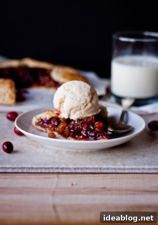 Sweet and Tangy Cranberry Raisin Tart 7 Cranberry Raisin Tart, a perfect fall dessert ready for serving.