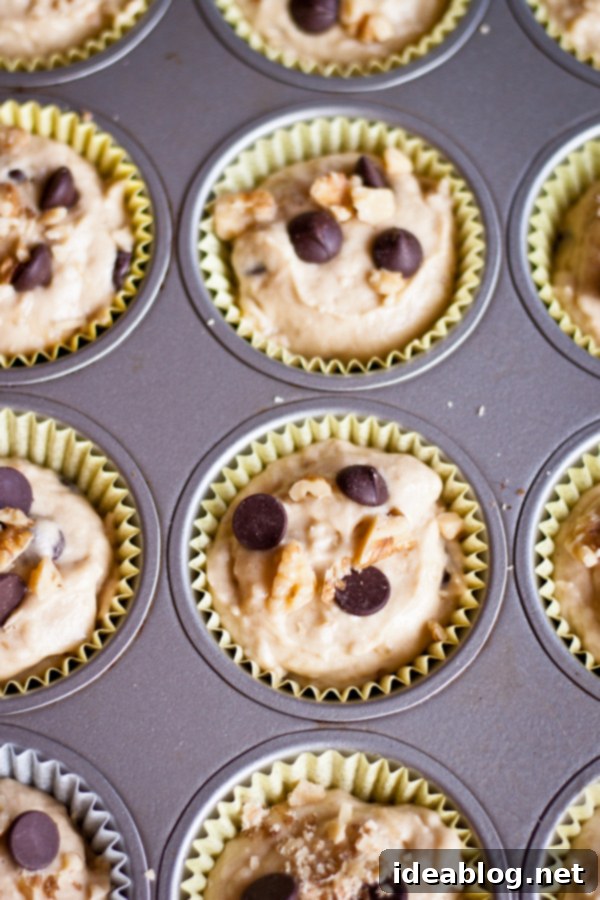Banana Bliss Muffins 5 Banana Chip Muffin Batter