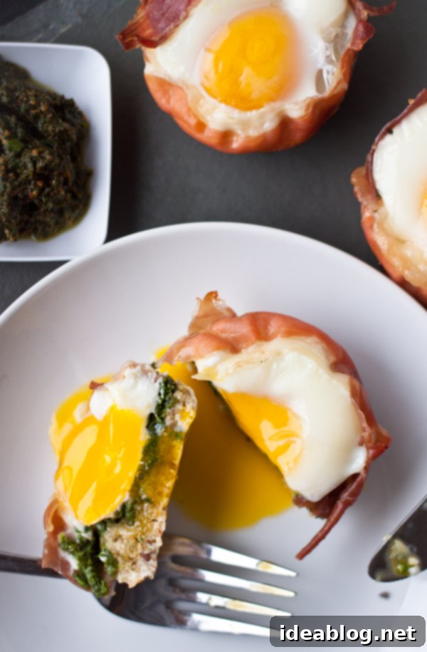 Savory Prosciutto Pesto Egg Cups 7 Prosciutto Egg Cups with Pesto