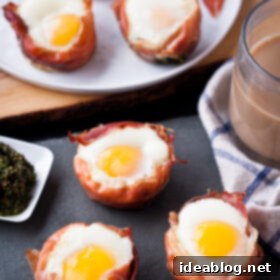 Savory Prosciutto Pesto Egg Cups 8 Prosciutto Egg Cups with Pesto