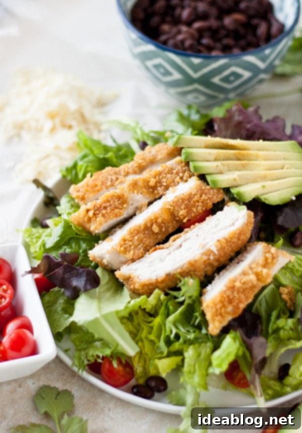 Crispy Tortilla Chicken Salad with Fresh Cilantro Dressing 7 Tortilla Crusted Chicken Salad Ready to Serve