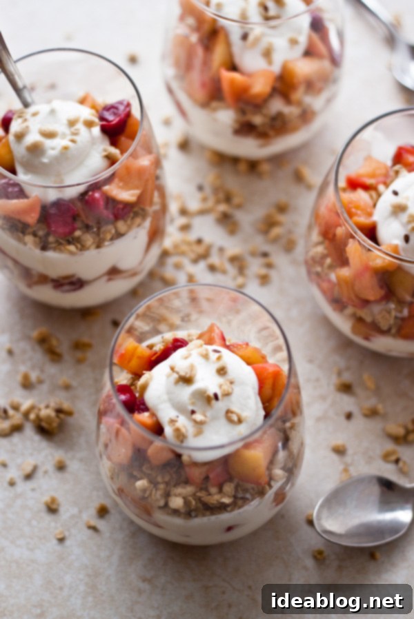 Honey-Kissed Yogurt Parfait with Tangy Cranberry-Apple Compote 4 Honey Yogurt Parfait with Cranberry Apple Compote