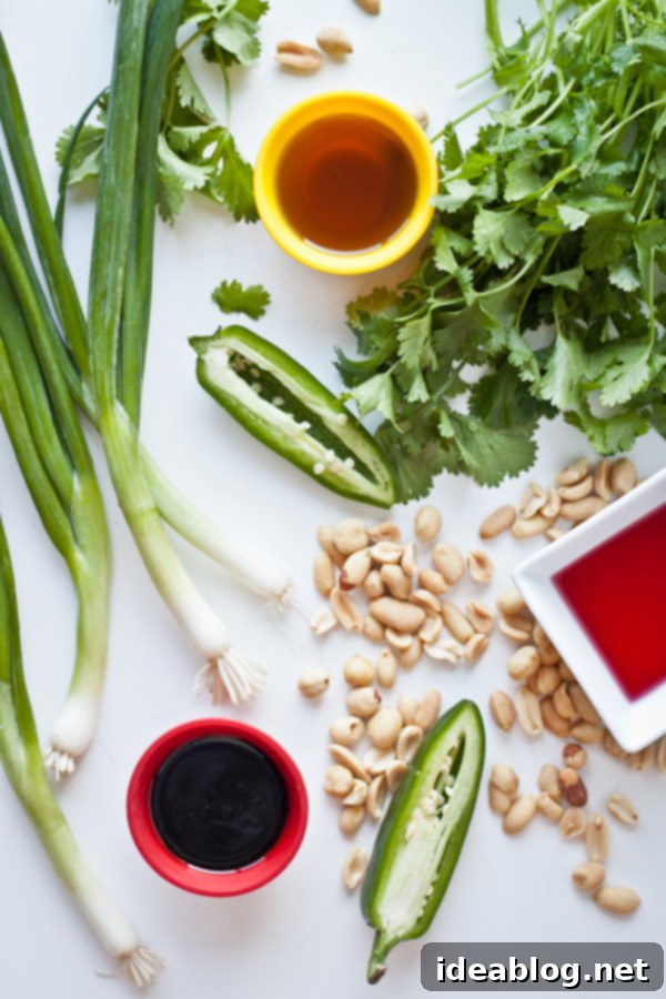 Peanut Noodle Zing 4 Fresh Ingredients for Asian Noodle Salad