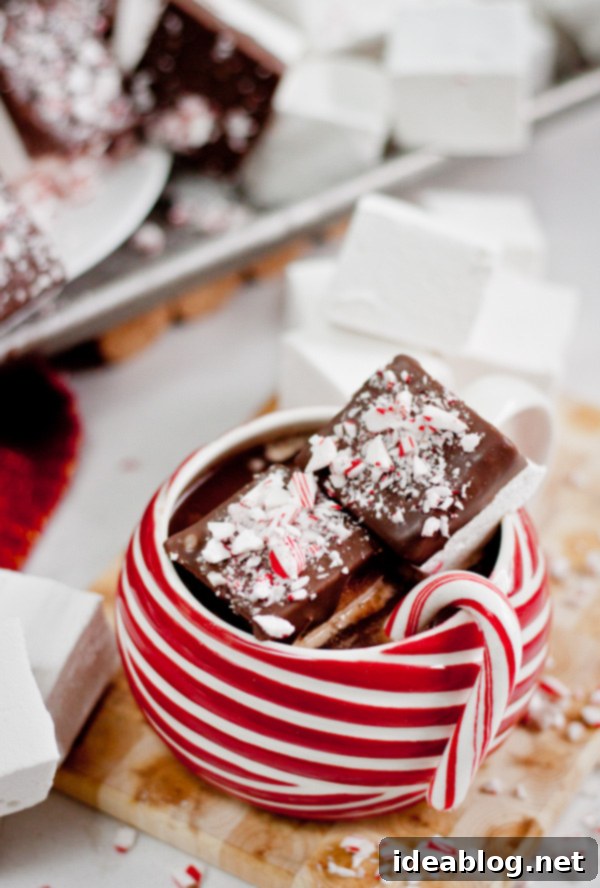 Mint Chocolate Cloud Puffs 2 Delicious Homemade Chocolate Dipped Peppermint Marshmallows with Crushed Candy Canes