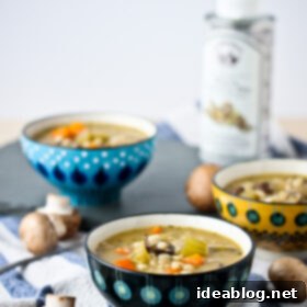 Truffled Mushroom and Barley Soup 5 Mushroom Barley Soup with White Truffle Oil