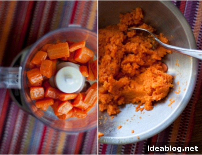 Golden Zesty Carrot Orange Muffins 4 Smooth Roasted Carrot Puree for Baking