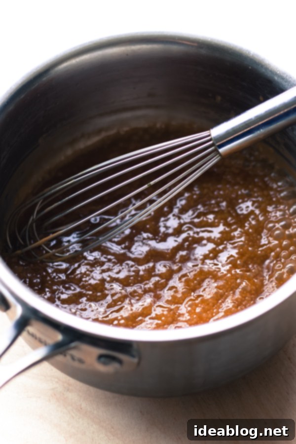 Midnight Chocolate Sundae with Black Sesame Macadamia Caramel 4 The process of making homemade caramel, rich and golden.