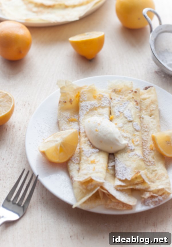 Meyer Lemon Cloud Crepes 2 Crepes with Whipped Meyer Lemon Ricotta