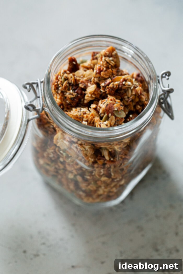 Favorite Homemade Granola Recipe 6 House Granola in Glass Container