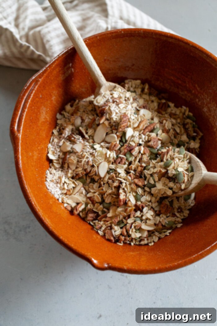 Favorite Homemade Granola Recipe 8 Granola Ingredients in Bowl